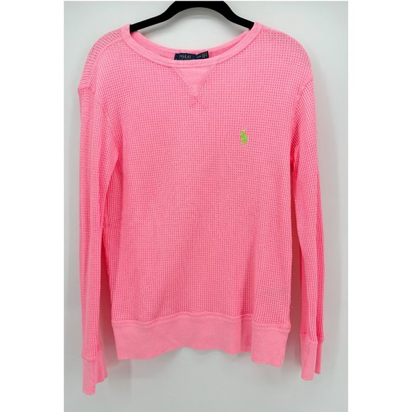 Polo by Ralph Lauren Pink Long Sleeve Waffle Knit Top - Picture 7 of 7